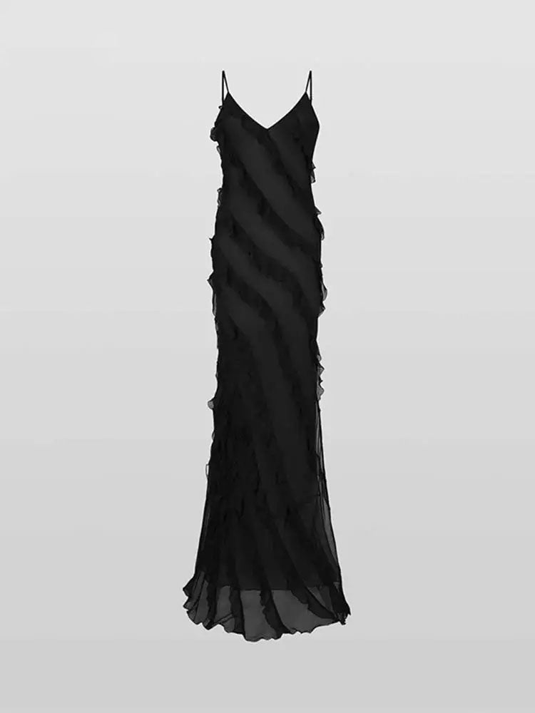 Robe Longue Noire Dos Nu Chic