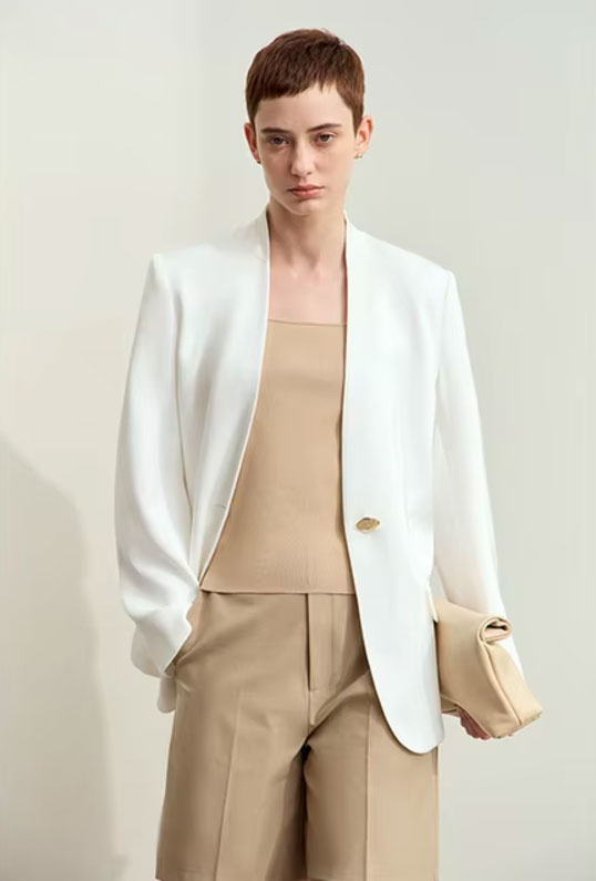 Blazer Satin Minimaliste Femme