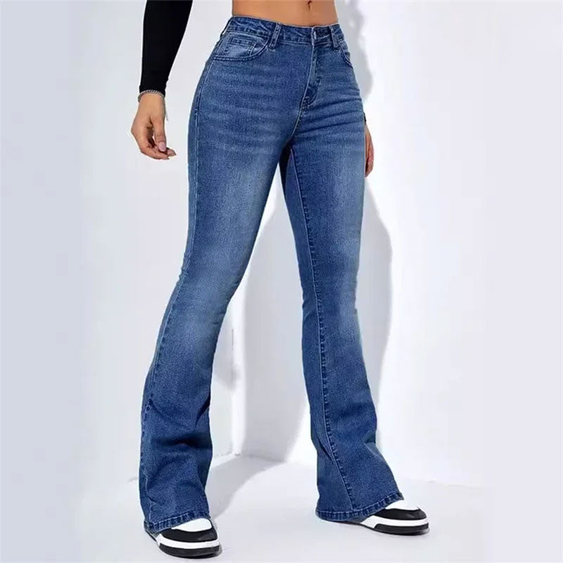 Jeans Slim Fit Évasé Femme