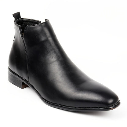 Monamour Mode-Men Boots-Bottes Chelsea en Cuir de Style Luxe à Fermeture Éclair pour Hommes