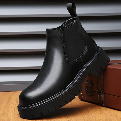 Monamour Mode-Men Boots-Bottes Chelsea pour Hommes avec Semelle Épaisse et Courte