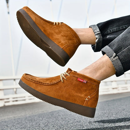 Monamour Mode-Men Boots-Bottes Chukka Décontractées Et Vintage À Cheville En Véritable Cuir De Porc