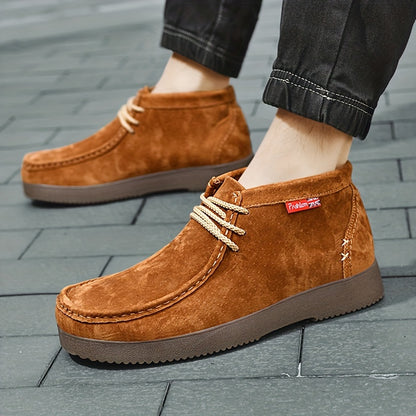 Monamour Mode-Men Boots-Bottes Chukka Décontractées Et Vintage À Cheville En Véritable Cuir De Porc