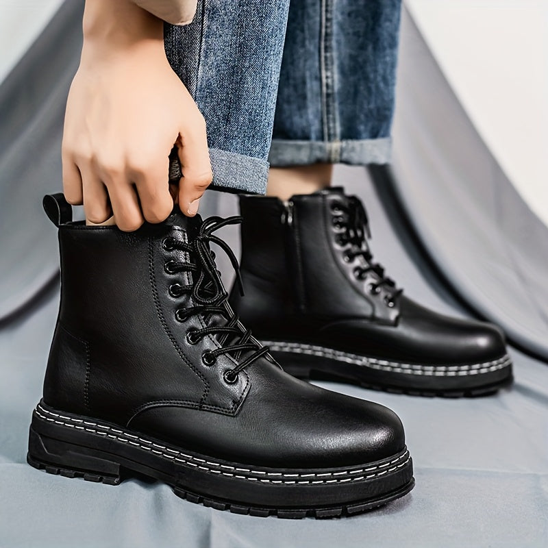 Monamour Mode-Men Boots-Nouvelles Bottes Tendance pour Hommes, Style Moto Moderne