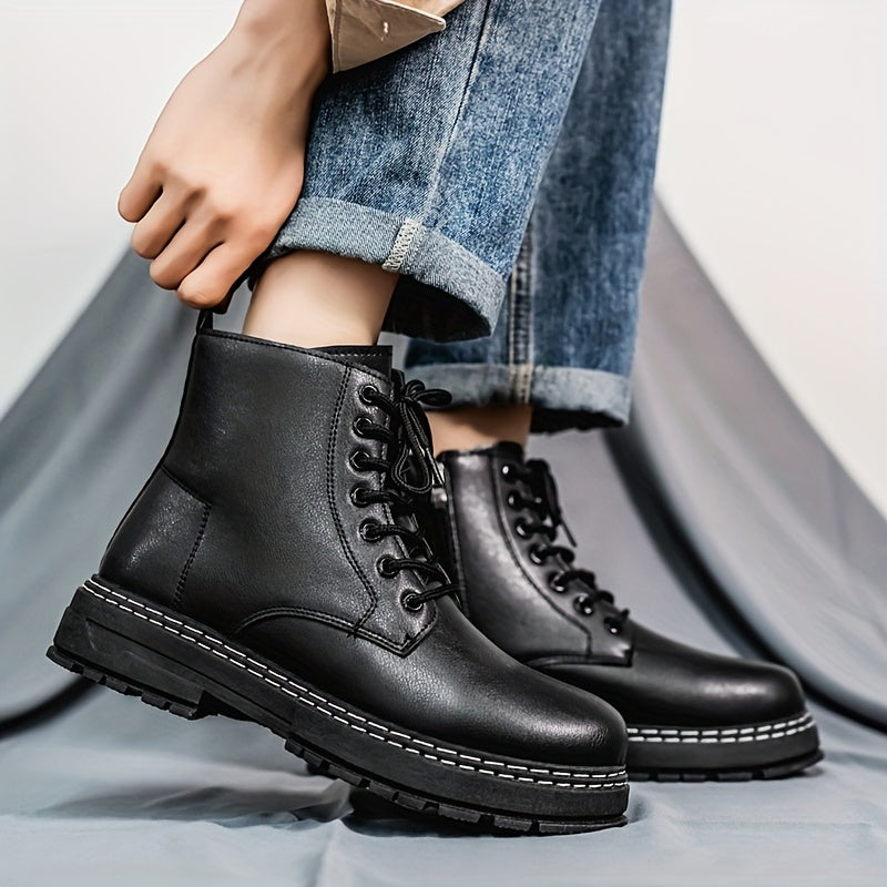 Monamour Mode-Men Boots-Nouvelles Bottes Tendance pour Hommes, Style Moto Moderne