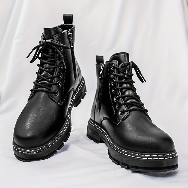 Monamour Mode-Men Boots-Nouvelles Bottes Tendance pour Hommes, Style Moto Moderne