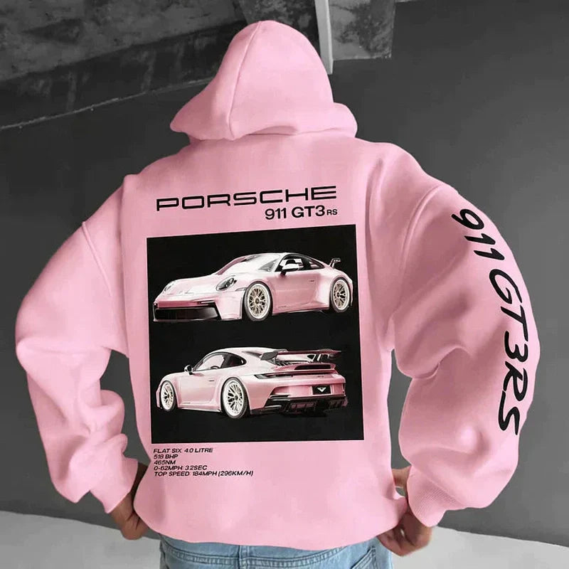 Monamour Mode-Men Hoodies-Sweat à Capuche Unisexe Oversize avec Motifs de Course pour les Passionnés d'Automobile