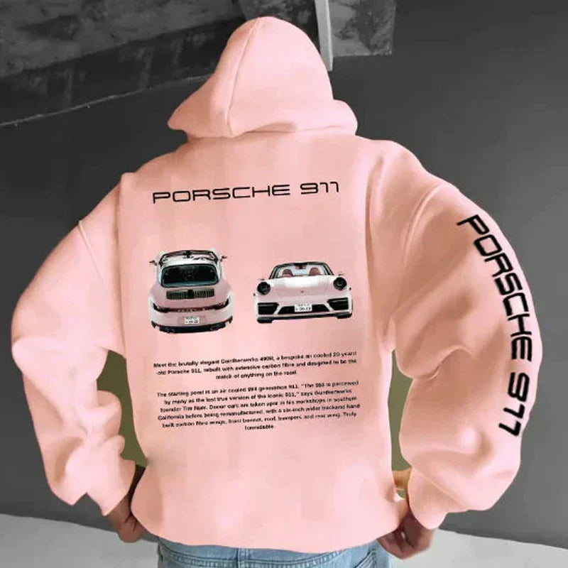 Monamour Mode-Men Hoodies-Sweat à Capuche Unisexe Oversize avec Motifs de Course pour les Passionnés d'Automobile