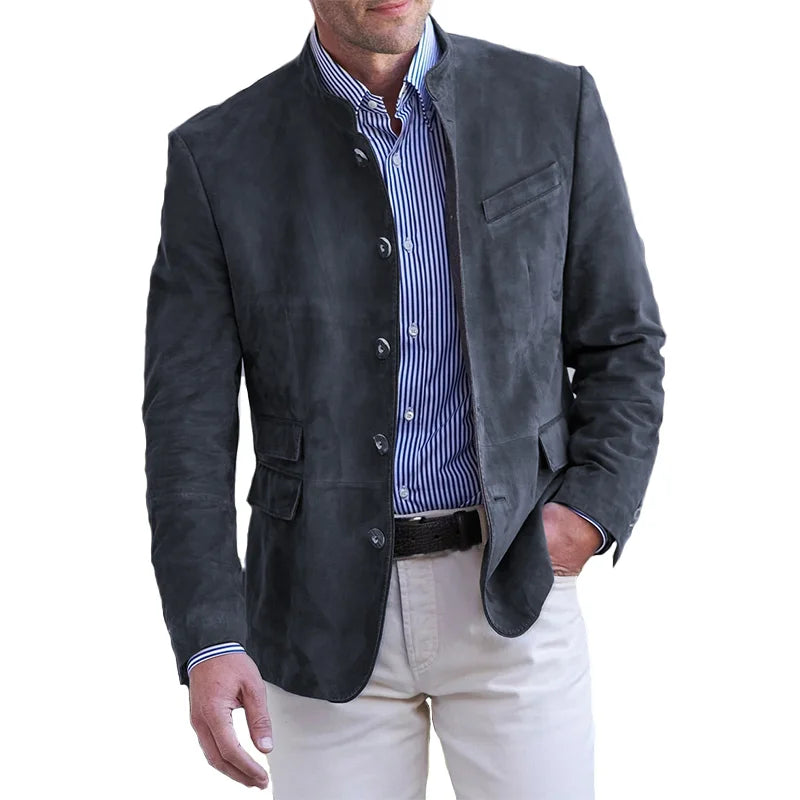 Monamour Mode-Men Jackets-Blouson Classique en Cuir pour Homme pour un Look Professionnel