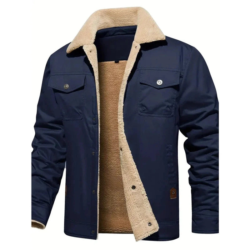 Monamour Mode-Men Jackets-Blouson D'hiver Décontracté Pour Hommes Avec Doublure En Sherpa