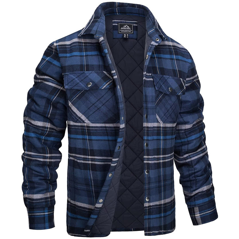 Monamour Mode-Men Jackets-Veste Bûcheron à Motif Flanelle Style Extérieur Classique pour Homme