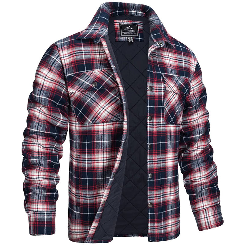 Monamour Mode-Men Jackets-Veste Bûcheron à Motif Flanelle Style Extérieur Classique pour Homme