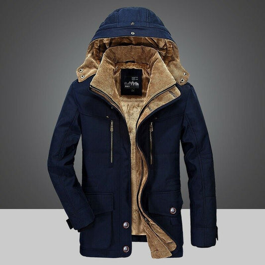 Monamour Mode-Men Jackets-Veste D’hiver Stylée À Capuche Et Multi-Poches Pour Hommes Pour Des Aventures Par Temps Froid