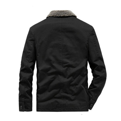 Monamour Mode-Men Jackets-Veste D'hiver Stylée Pour Hommes Avec Col Montant Et Doublure En Sherpa