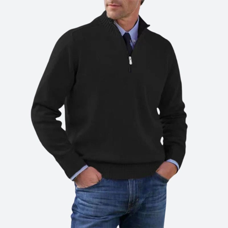 Monamour Mode-Men Sweaters-Pull Chaud À Fermeture Éclair Pour Hommes Avec Un Confort Stylé