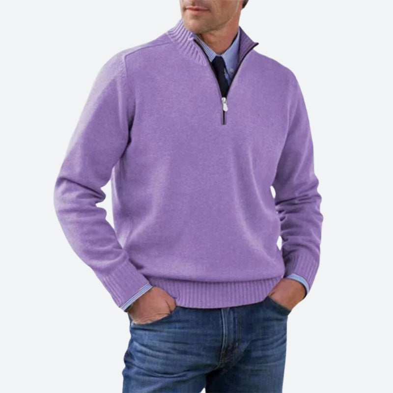 Monamour Mode-Men Sweaters-Pull Chaud À Fermeture Éclair Pour Hommes Avec Un Confort Stylé