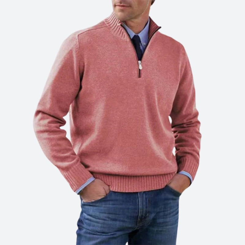 Monamour Mode-Men Sweaters-Pull Chaud À Fermeture Éclair Pour Hommes Avec Un Confort Stylé