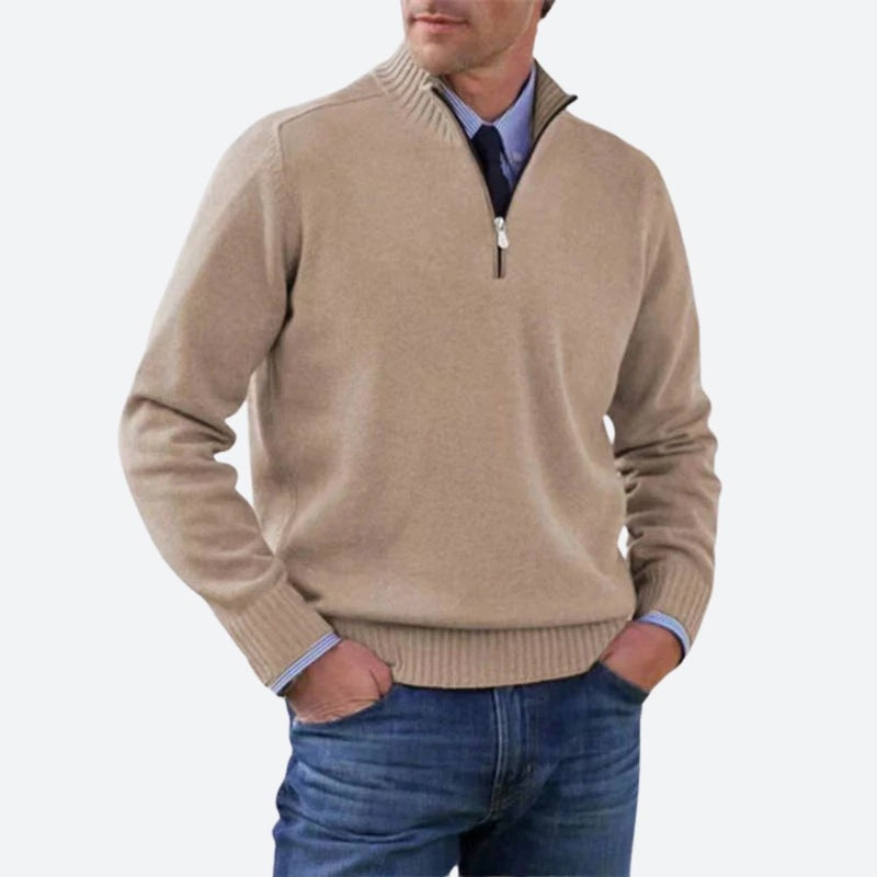 Monamour Mode-Men Sweaters-Pull Chaud À Fermeture Éclair Pour Hommes Avec Un Confort Stylé