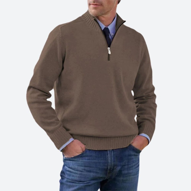 Monamour Mode-Men Sweaters-Pull Chaud À Fermeture Éclair Pour Hommes Avec Un Confort Stylé