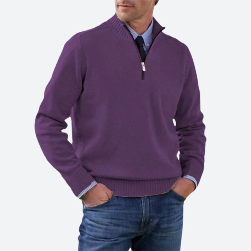 Monamour Mode-Men Sweaters-Pull Chaud À Fermeture Éclair Pour Hommes Avec Un Confort Stylé