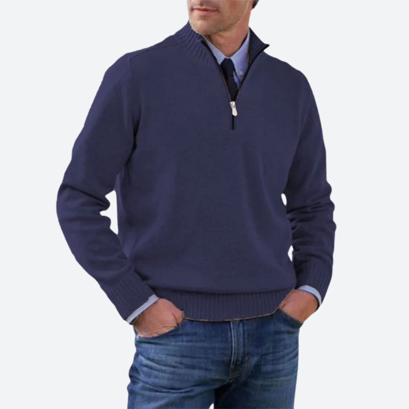 Monamour Mode-Men Sweaters-Pull Chaud À Fermeture Éclair Pour Hommes Avec Un Confort Stylé