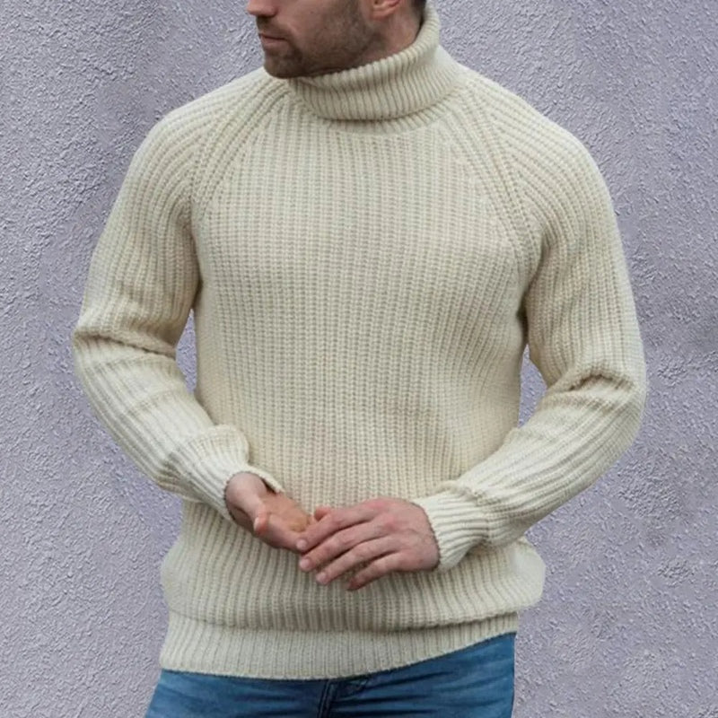 Monamour Mode-Men Sweaters-Pull à Col Roulé Elégant et Confortable pour Hommes Pour Toutes Les Occasions