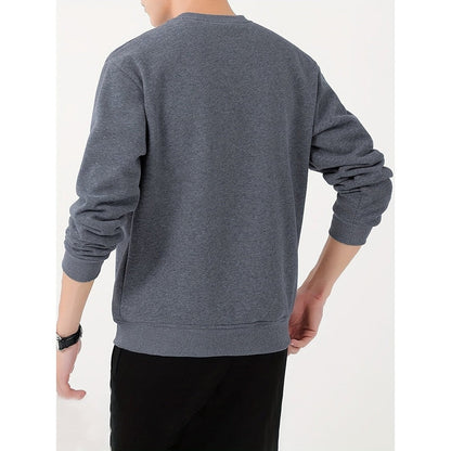 Monamour Mode-Men Sweaters-Sweatshirt Confortable Pour Hommes Avec Doublure En Sherpa Et Col Rond