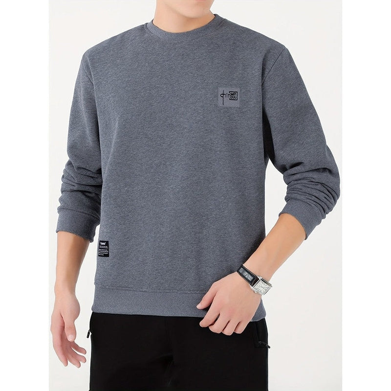 Monamour Mode-Men Sweaters-Sweatshirt Confortable Pour Hommes Avec Doublure En Sherpa Et Col Rond