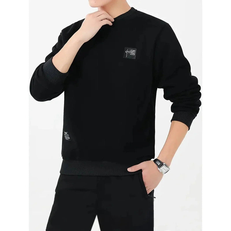 Monamour Mode-Men Sweaters-Sweatshirt Confortable Pour Hommes Avec Doublure En Sherpa Et Col Rond