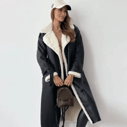 Monamour Mode-Women Coats-Manteau Long Élégant pour Femmes Pour des Occasions Stylées