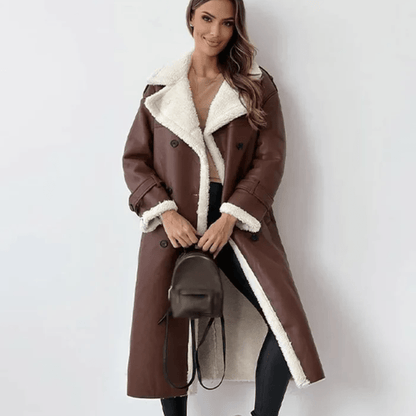 Monamour Mode-Women Coats-Manteau Long Élégant pour Femmes Pour des Occasions Stylées