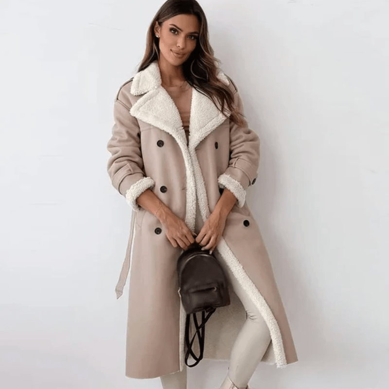 Monamour Mode-Women Coats-Manteau Long Élégant pour Femmes Pour des Occasions Stylées