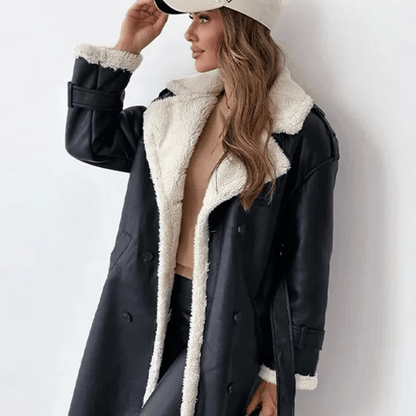 Monamour Mode-Women Coats-Manteau Long Élégant pour Femmes Pour des Occasions Stylées