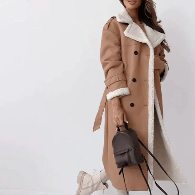 Monamour Mode-Women Coats-Manteau Long Élégant pour Femmes Pour des Occasions Stylées