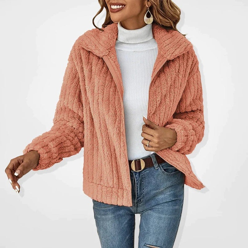 Monamour Mode-Women Jackets-Veste Longue En Polaire Confortable Pour Femmes Pour Les Journées D'hiver