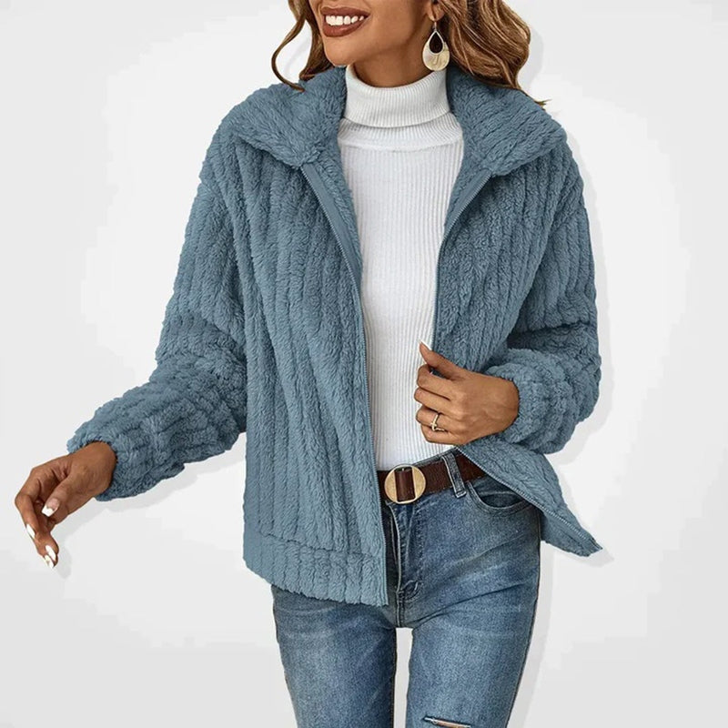 Monamour Mode-Women Jackets-Veste Longue En Polaire Confortable Pour Femmes Pour Les Journées D'hiver