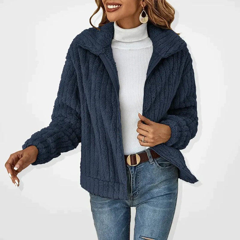 Monamour Mode-Women Jackets-Veste Longue En Polaire Confortable Pour Femmes Pour Les Journées D'hiver