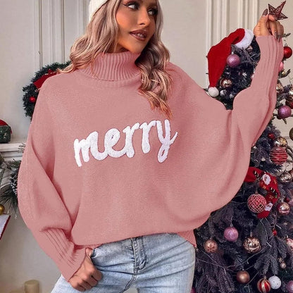 Monamour Mode-Women Sweaters-Pull À Col Roulé Festif Pour Femmes Pour Les Célébrations Des Fêtes